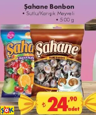 ŞAHANE BONBON • SÜTLÜ/KARIŞIK MEYVELİ/BAYRAM ÇİKOLATASI/ŞEKERİ